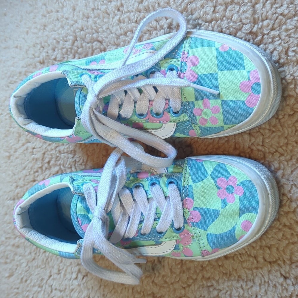 Kids' Old Skool Vans in Checkerboard Floral